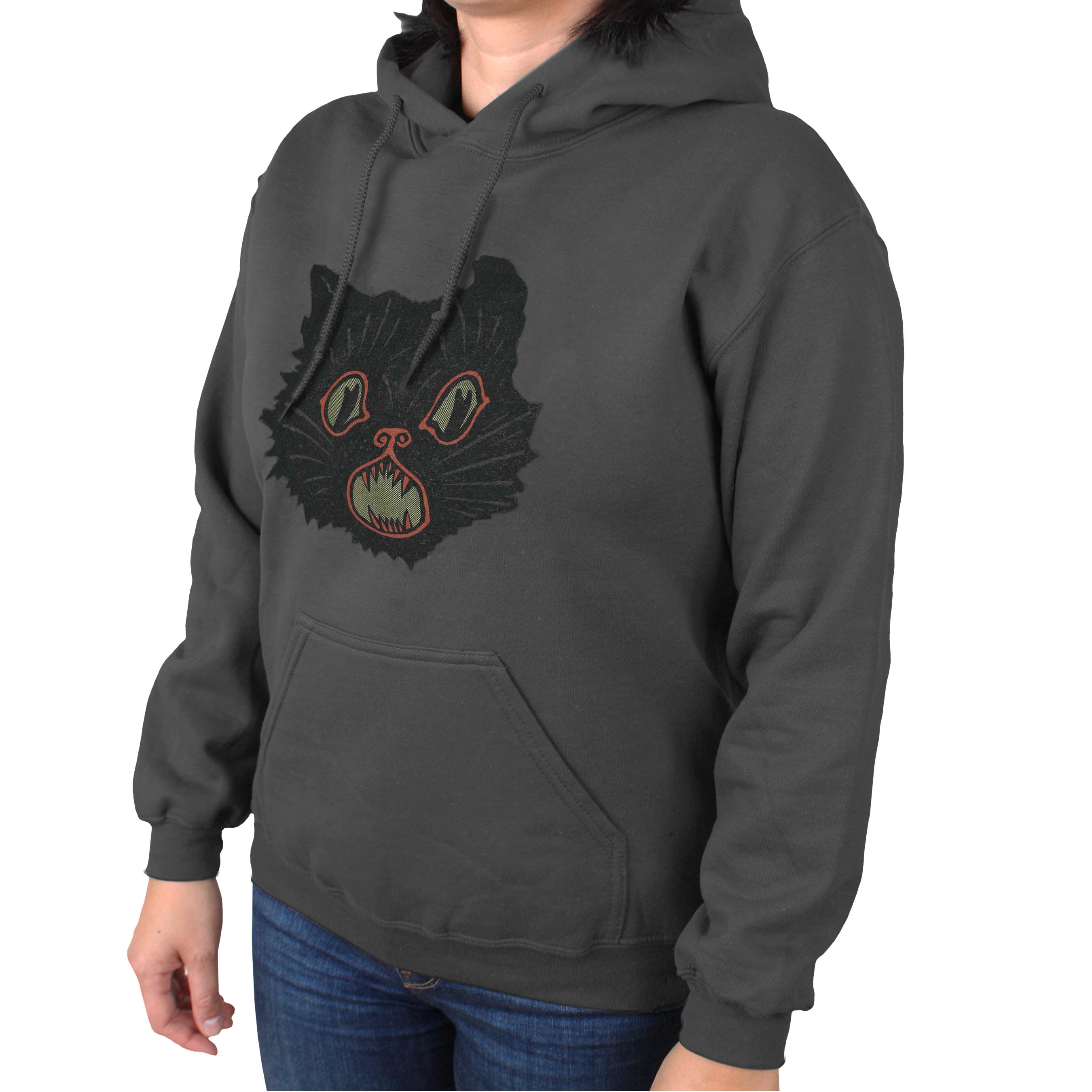 Beistle® Gray Scratch Cat Pullover Hoodie — Creepy Co.