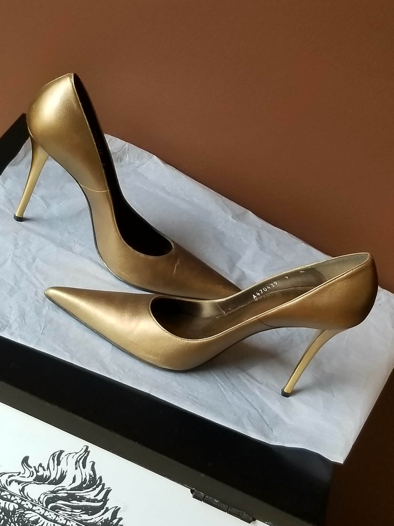 gold heels size 9