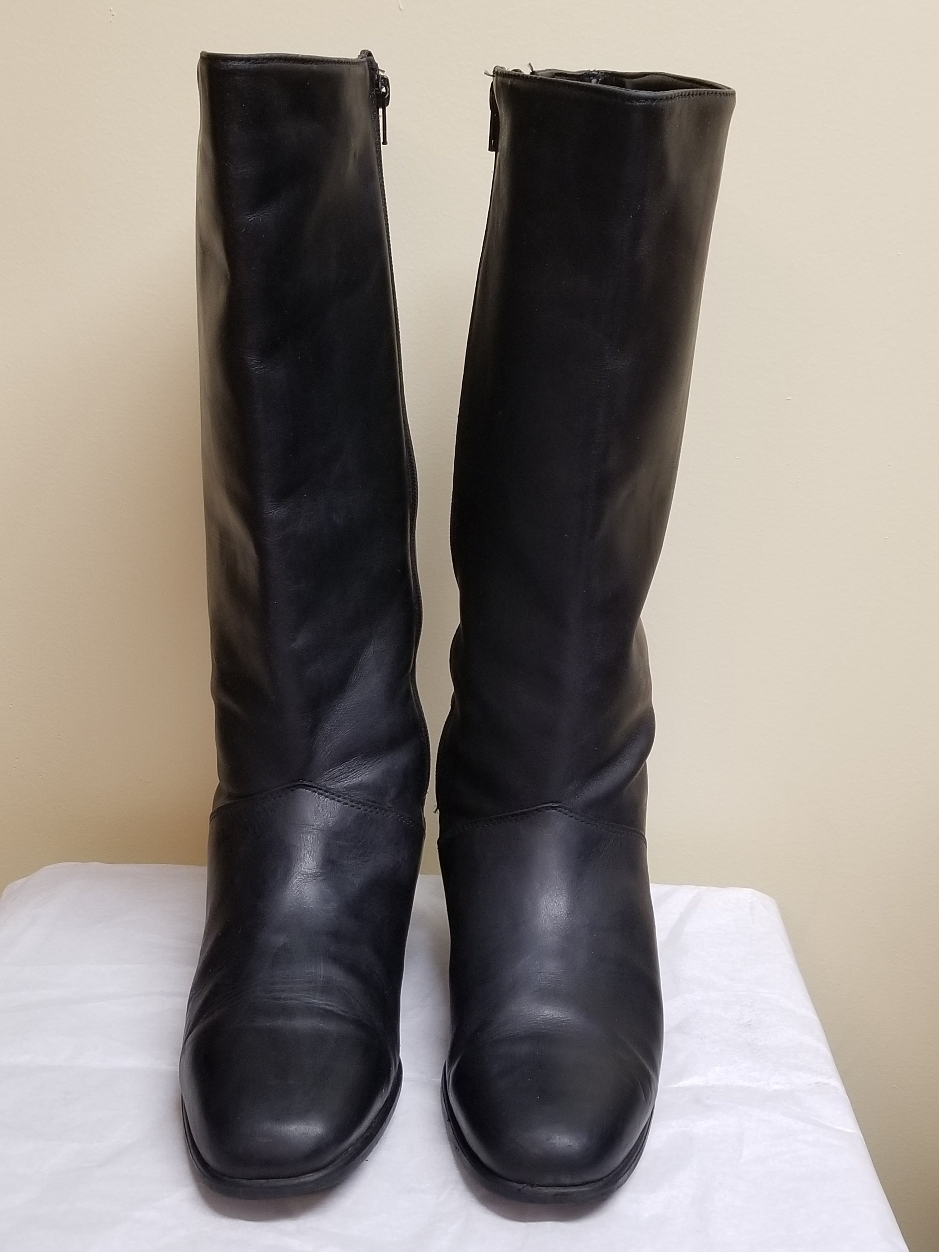 black leather boots size 11