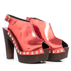 Melissa metallic heels in red chrome