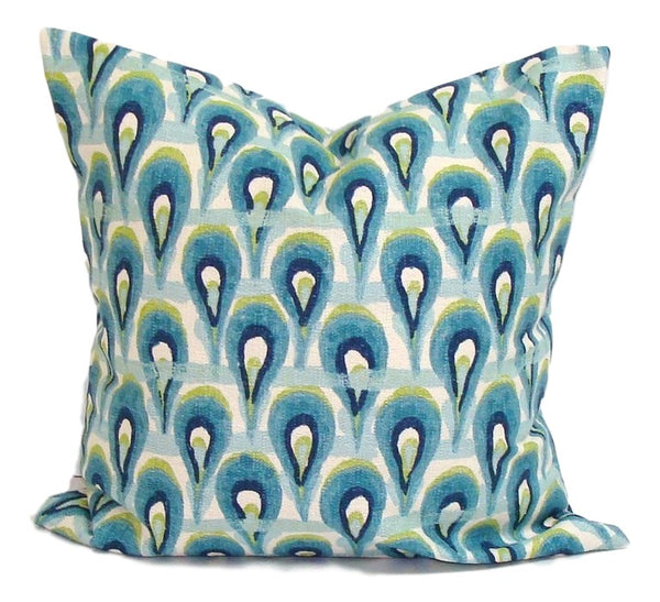 blue and green pillows