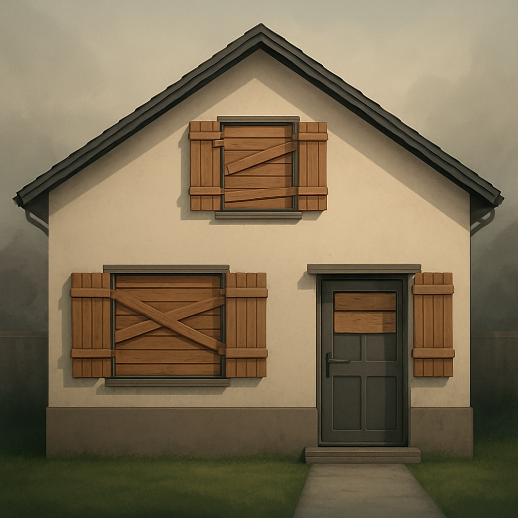 Maison confinée portes et fenêtres closes.