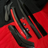 Car Front Splitters & Side Skirts (6Pc Set)| Gloss Black with Red Lip | Universal ABS Fit
