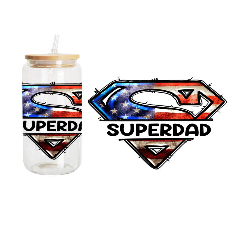 Super Dad / UV DTF Transfer 6” Width 4” Height (FF-6)