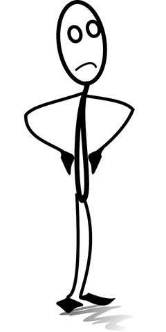 image of stick man with arms on hips looking unsure