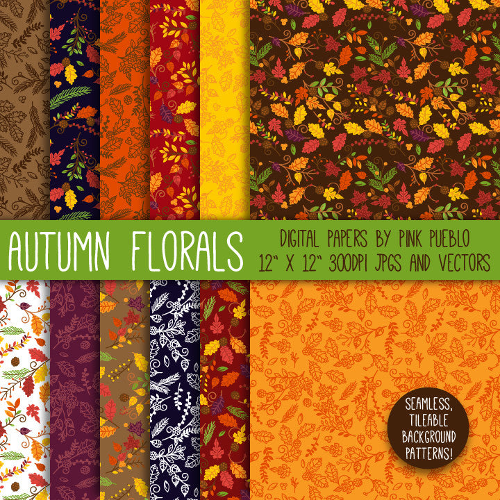 FALL DIGITAL PAPER Seamless Pattern Digital paper Scrapbook Paper Vector images Autumn Digital Paper Background Patterns Mens Digital Paper