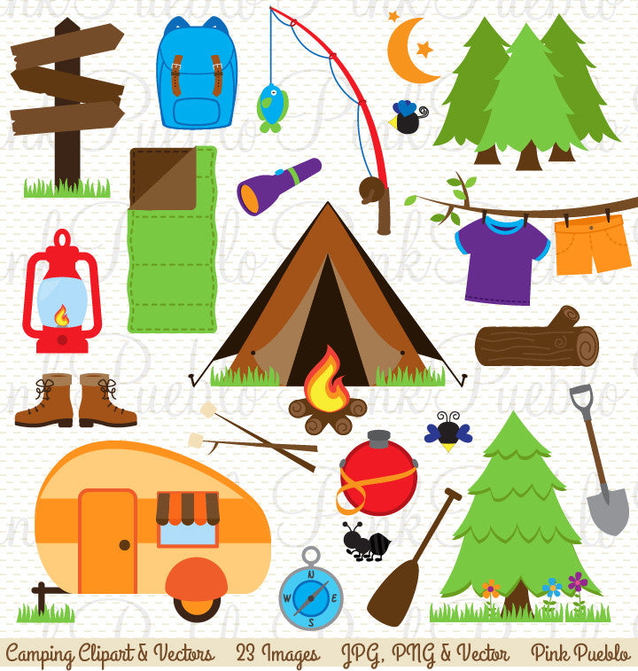 cabin camping clipart