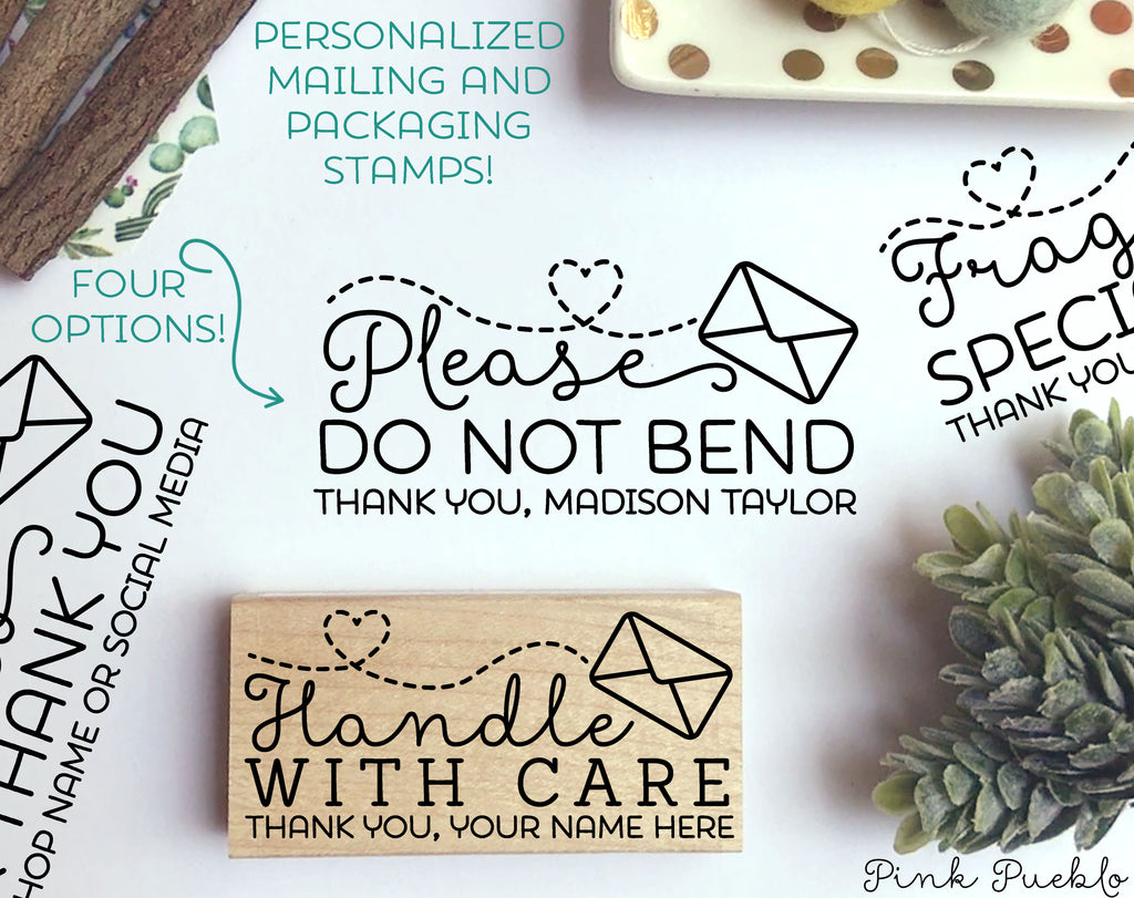 Personalized Mailing Stamps Do Not Bend Stamp Handle With Care Stamp Pinkpueblo
