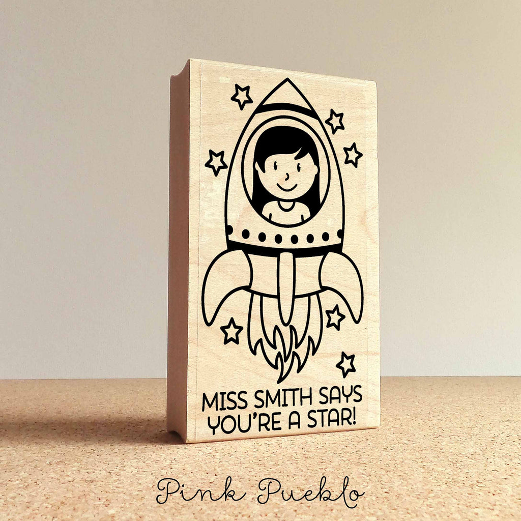 Personalized Teacher Stamp, Outer Space Themed Teacher ...