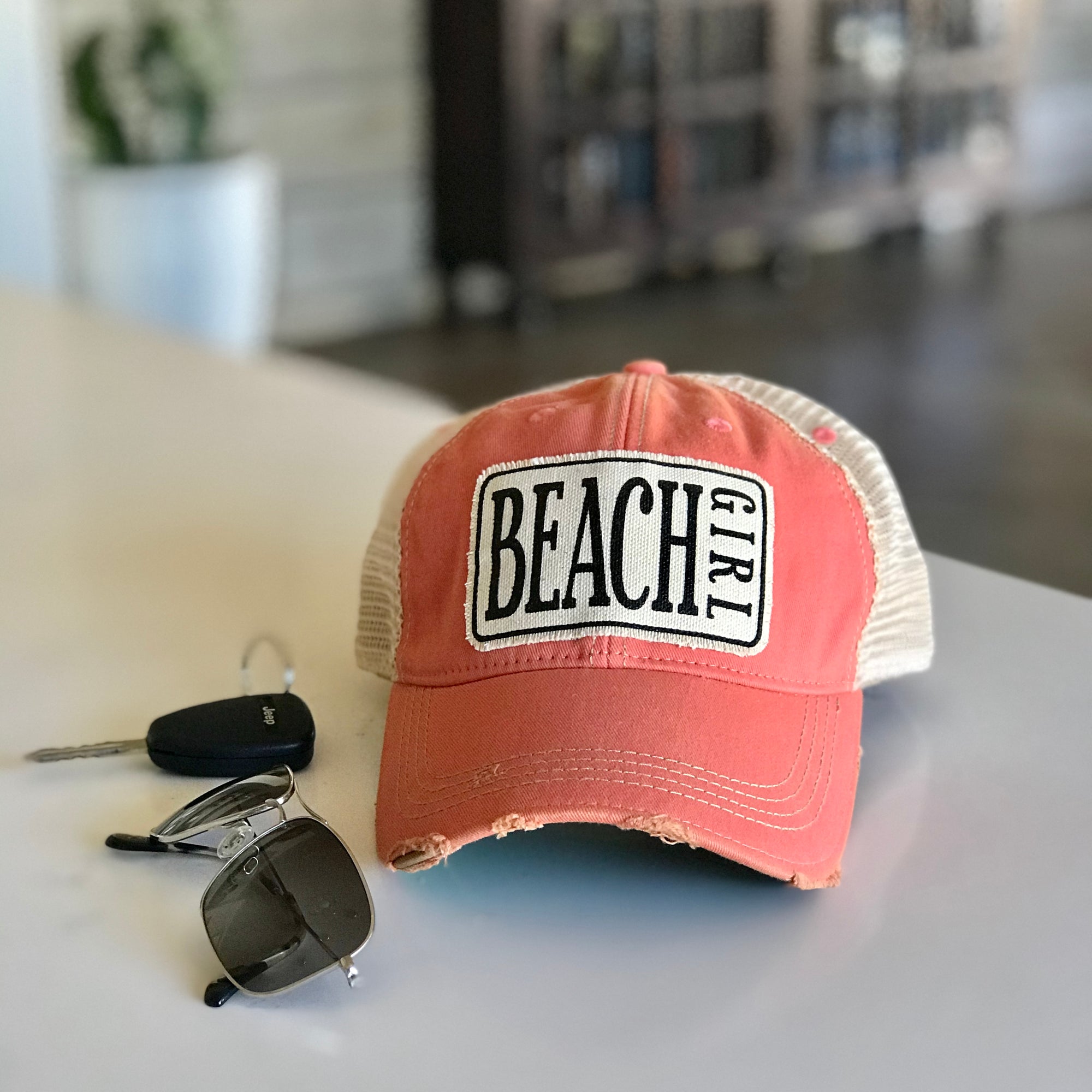 beach girl trucker hat