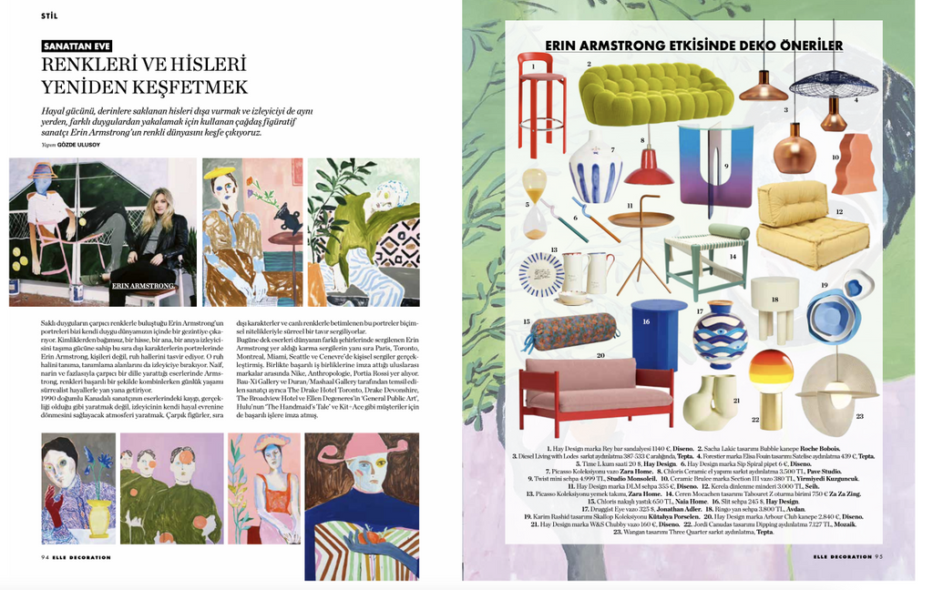 Erin Armstrong Artwork Featured in Elle Decor Turkey | Bau-Xi Gallery Toronto and Vancouver