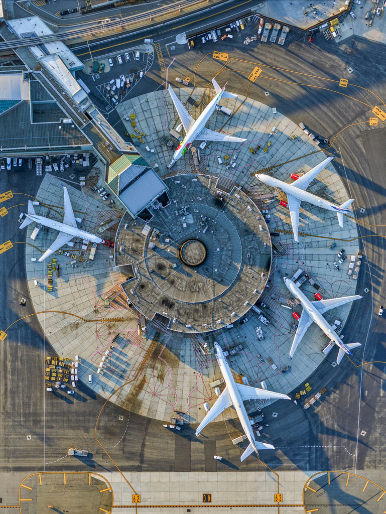 Jeffrey Milstein, aerial airport photography, Bau-Xi Gallery 