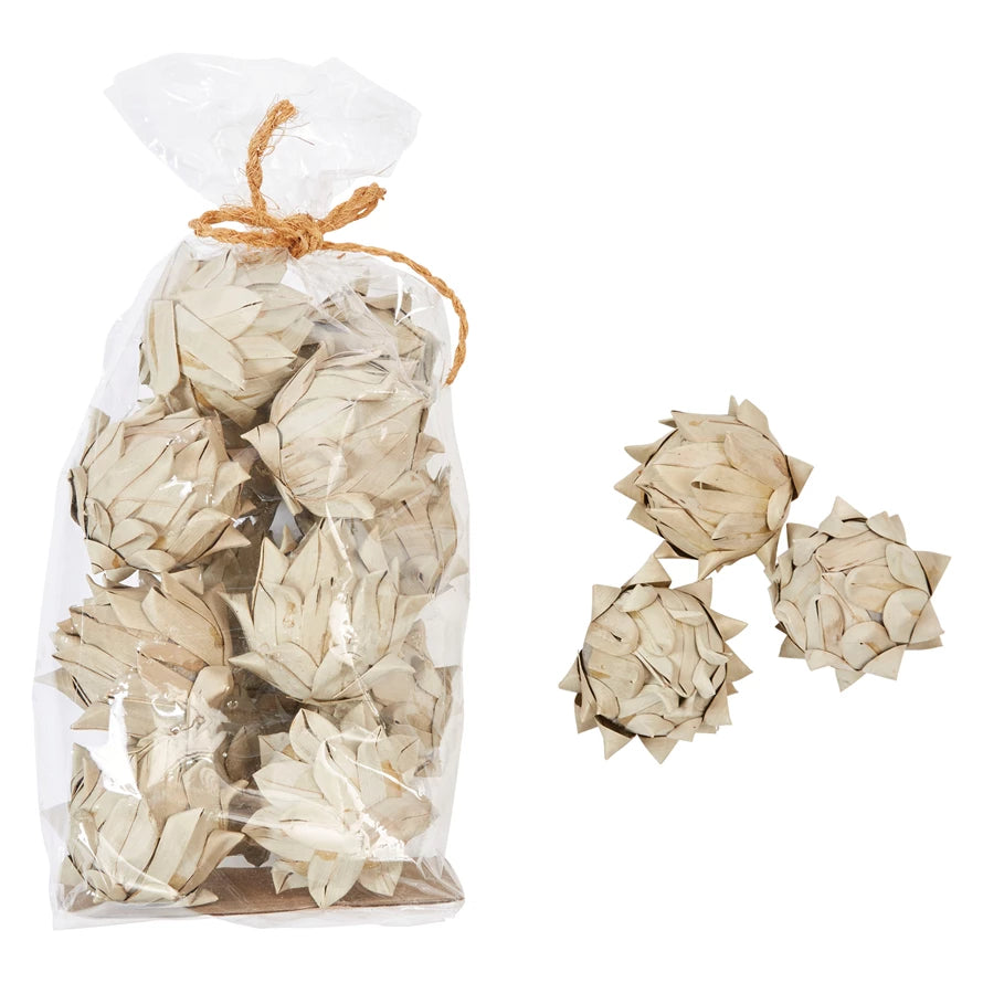 Creative Co-Op CCOP DF2242 Handmade Dried Palm Leaf Artichoke in Bag