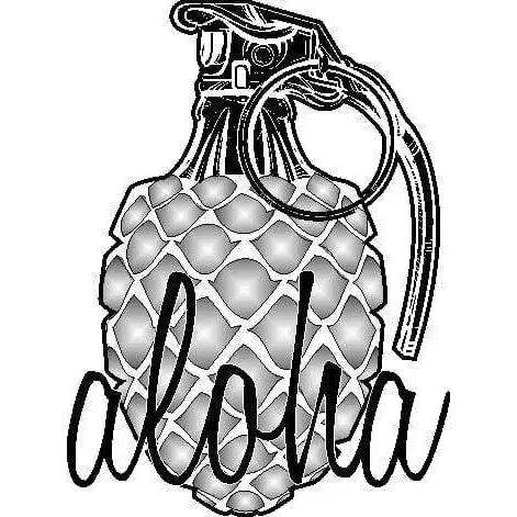 Laser Engraved Aloha Pineapple Grenade Flask