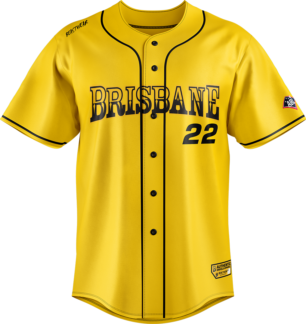 yellow baseball jersey