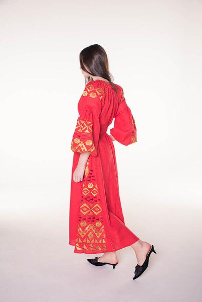 Kilim Maxi Dress in Red
