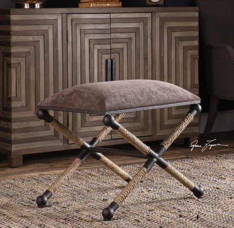 Evert Taupe Brown Accent Stool - Innovations Designer Home Decor