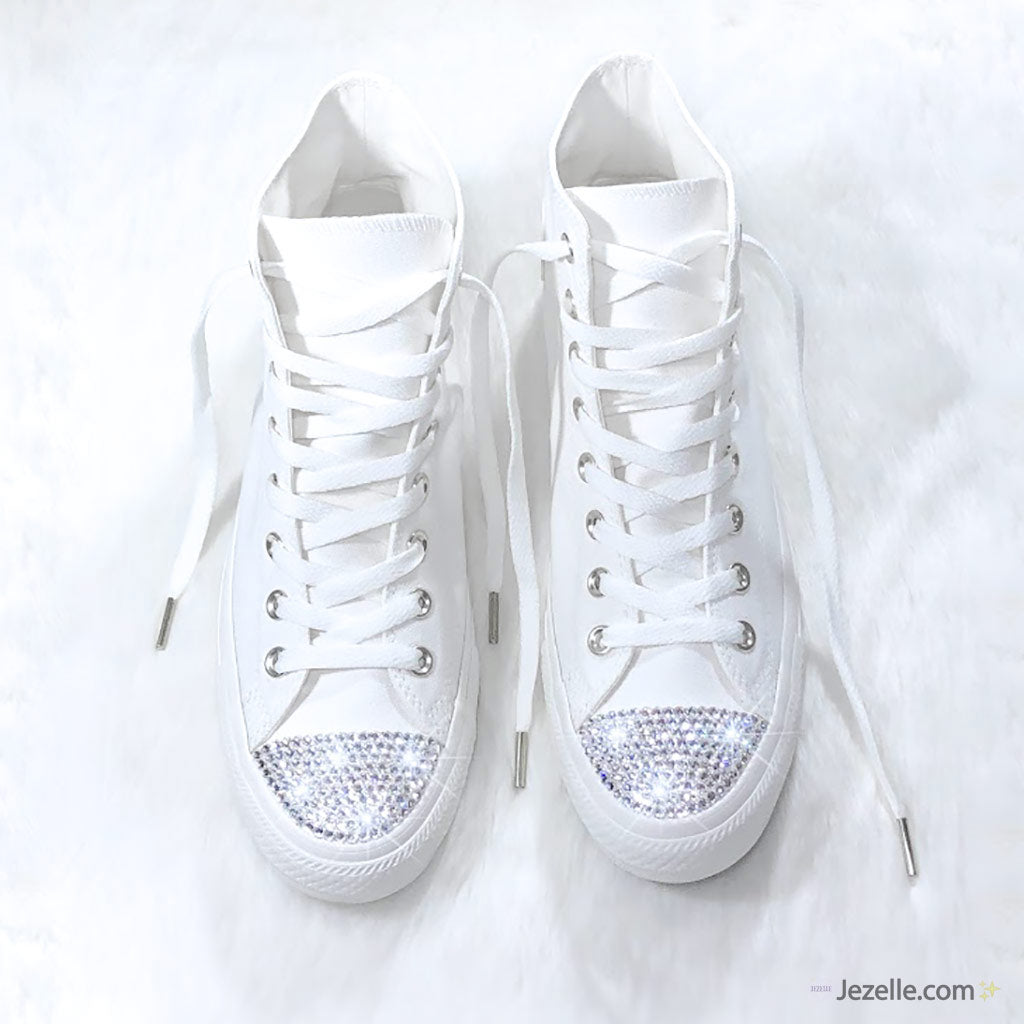 Bling Converse Ivory High Tops with 