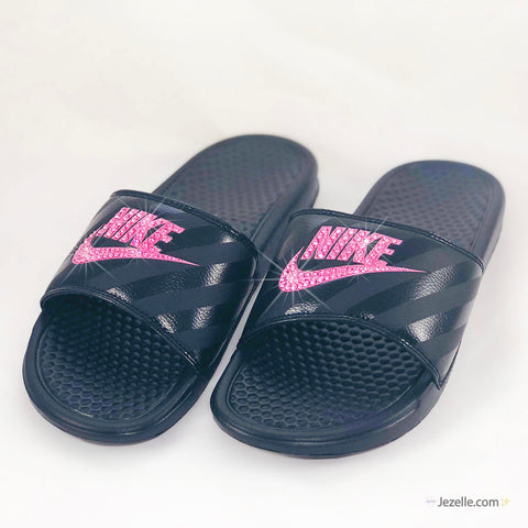 ULTIMATE Blinged Out Benassi JDI Nike Slides -Jezelle.com