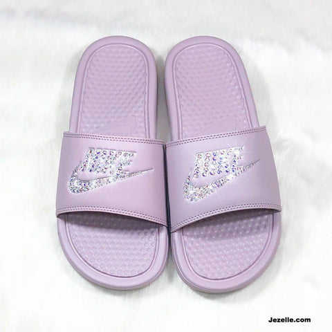 nike slides with glitter