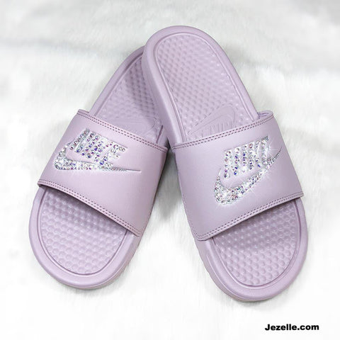 glitter nike slides