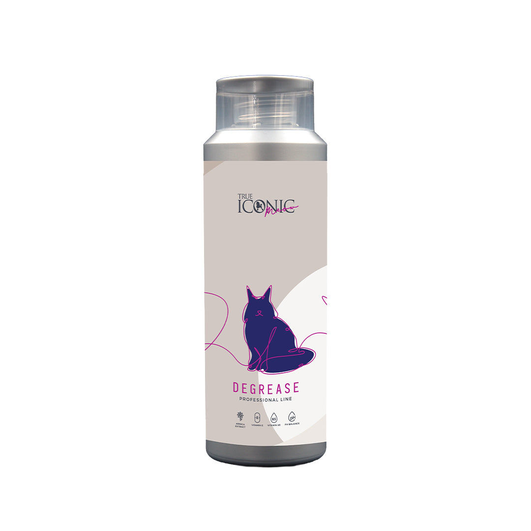 True Iconic Meow Degrease Shampoo for Cats 400ml Deep Clean Oil Removal