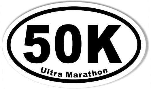 50K Ultra Marathon Oval Sticker – StickerCafe.com