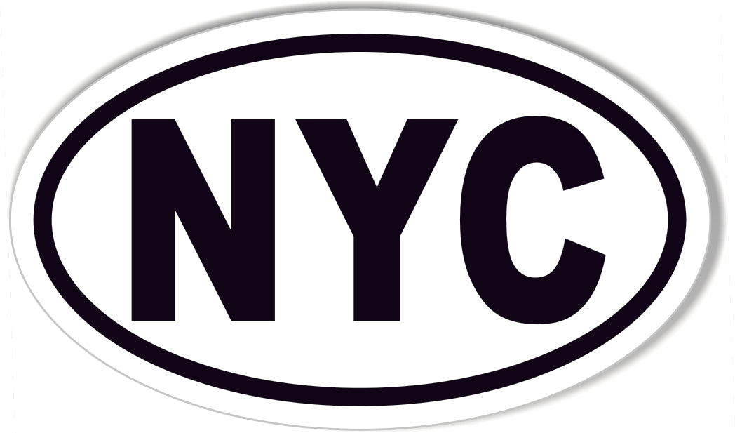 NYC New York City Oval Bumper Stickers – StickerCafe.com