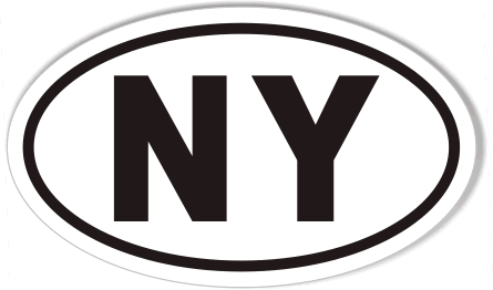 NY New York Oval Sticker – StickerCafe.com