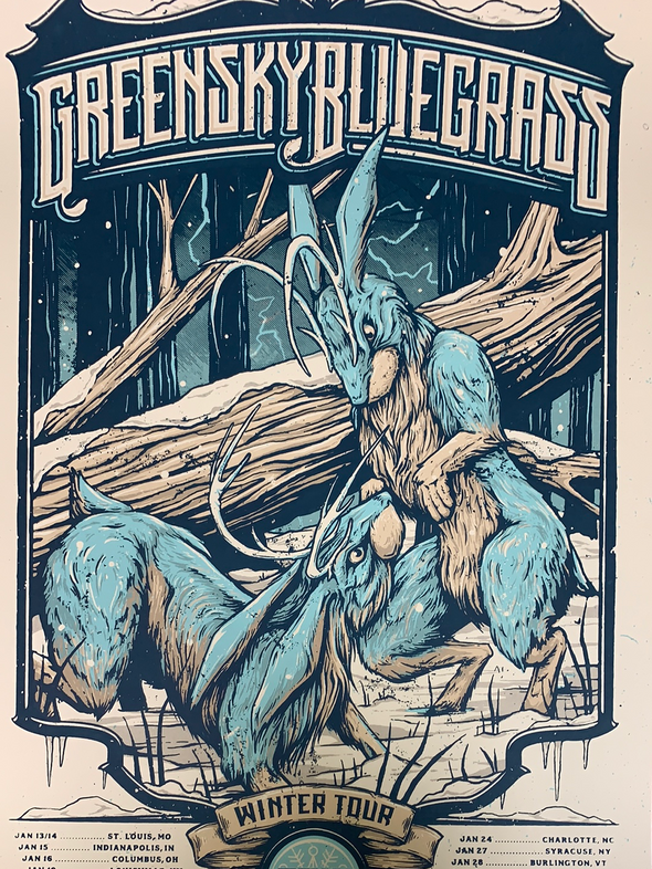 Greensky Bluegrass - 2016 Half Hazard poster winter tour print – Sold ...