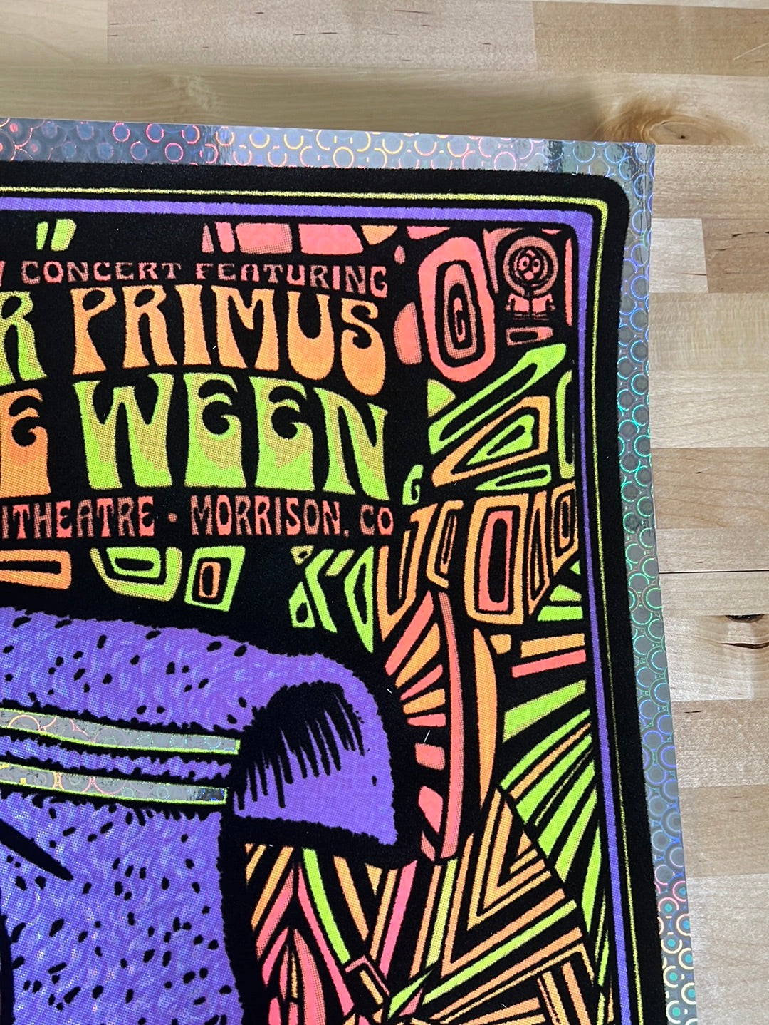 Primus Ween 2022 Todd Slater poster Red Rocks, CO South Park flocked