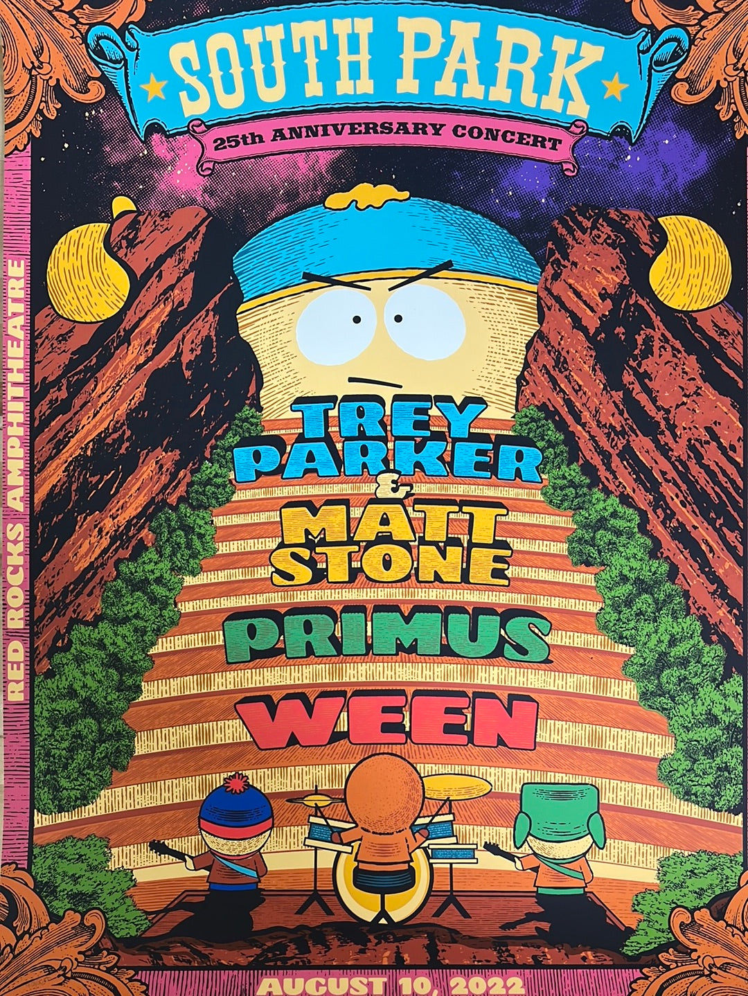 Primus Ween 2022 Status Serigraph poster Red Rocks South Park S/N