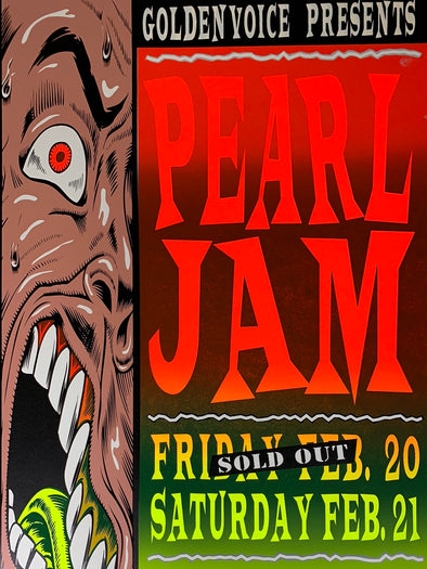 TAZ Pearl Jam Rock Concert Poster, Music Posters