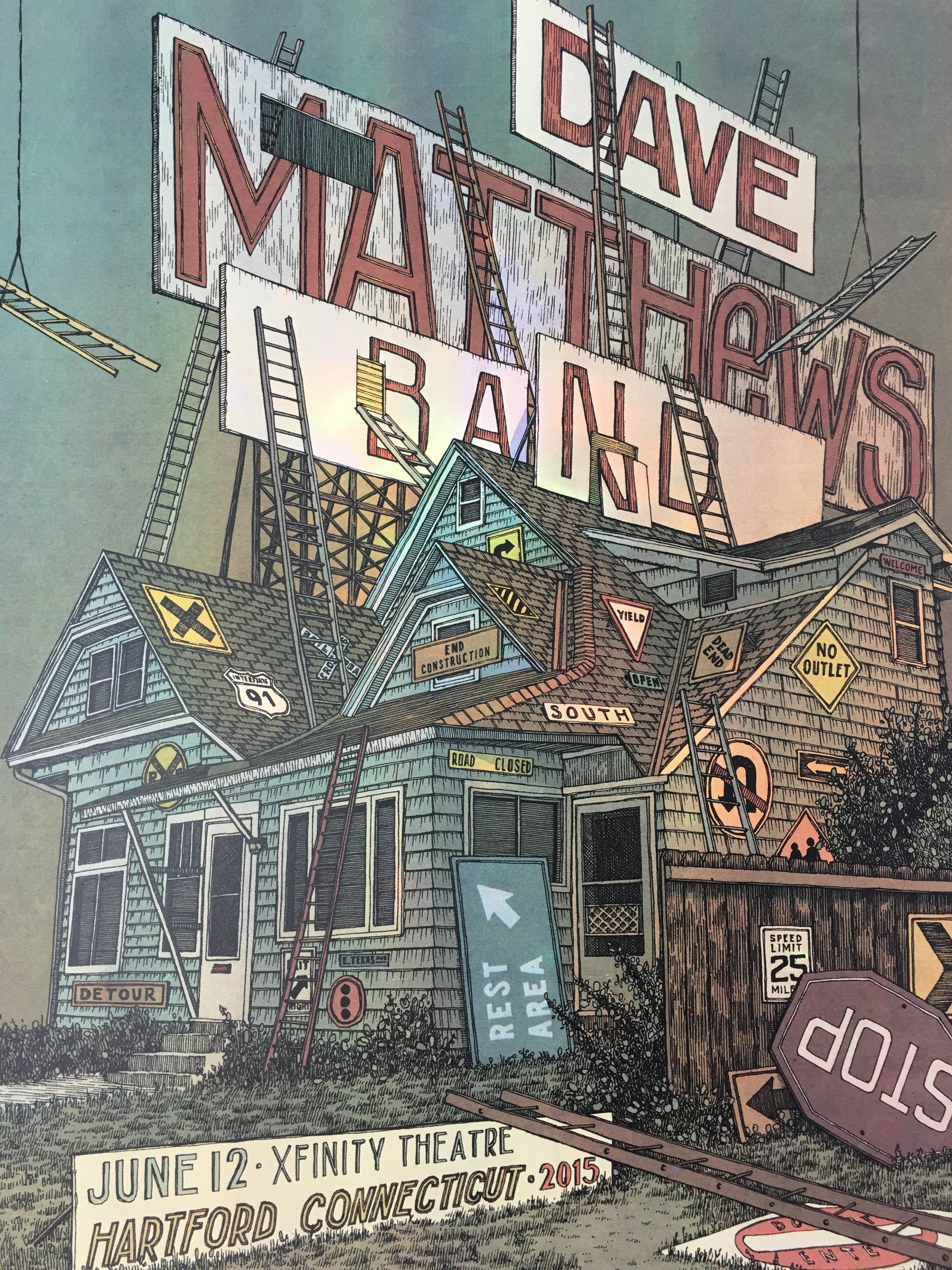 Dave Matthews Band 15 Landland Poster Hartford Ct Xfinity Theatre