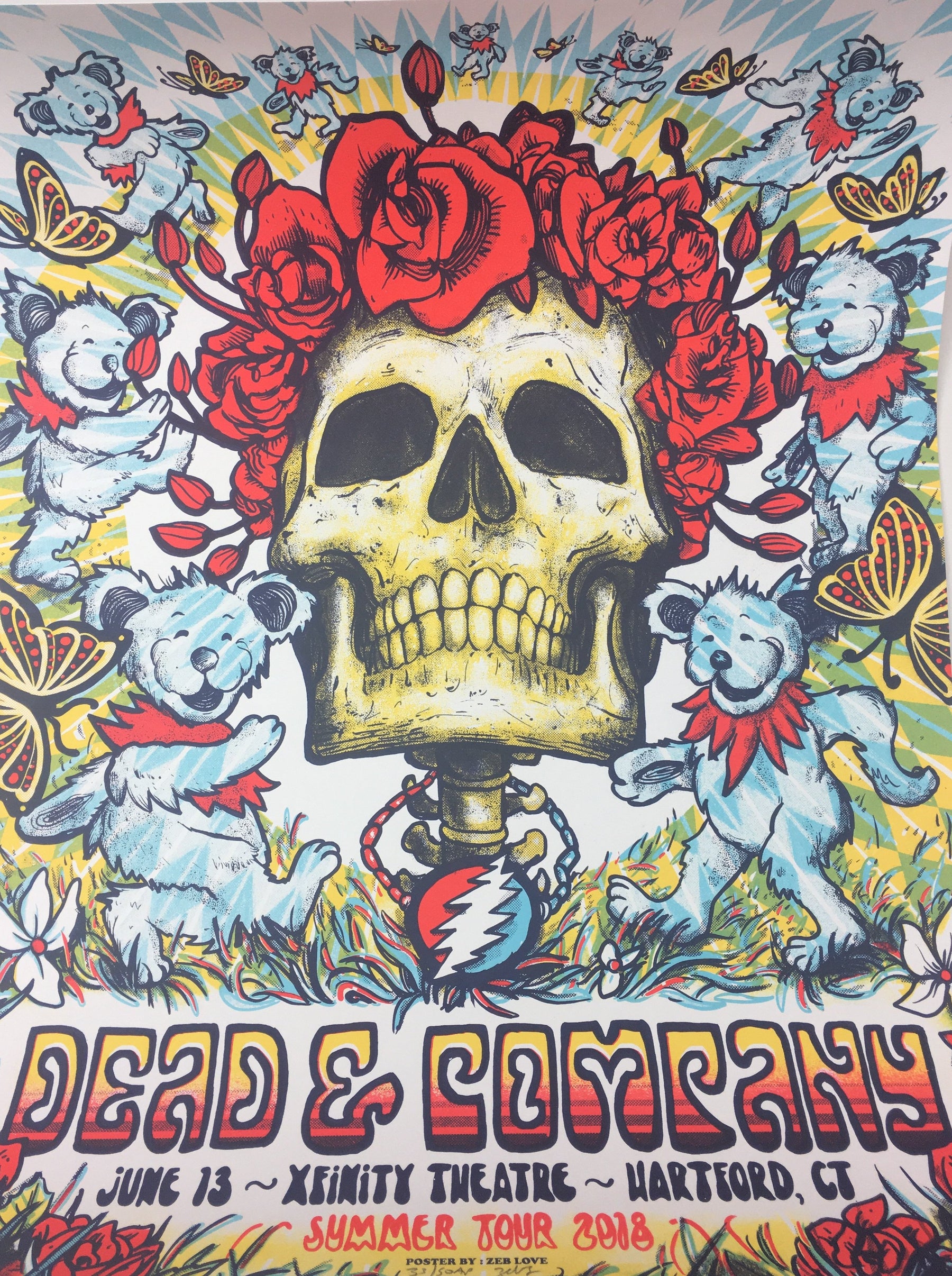 Dead  Company - 2018 Zeb Love Poster Hartford CT Xfinity Theater