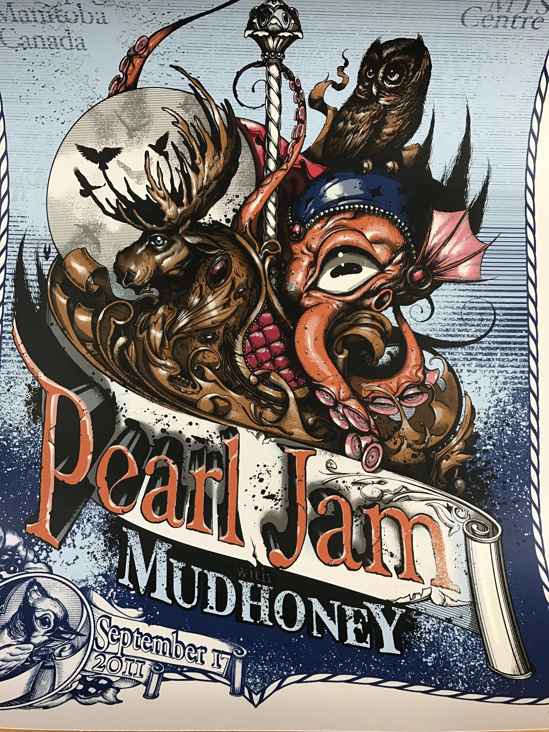 Pearl Jam - 2011 Greg Simkins poster Craola Winnipeg Manitoba CAN