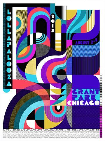 Lollapalooza 18 Jessie Unterhalter Katey Truhn Poster Chicago Prin Sold Out Posters
