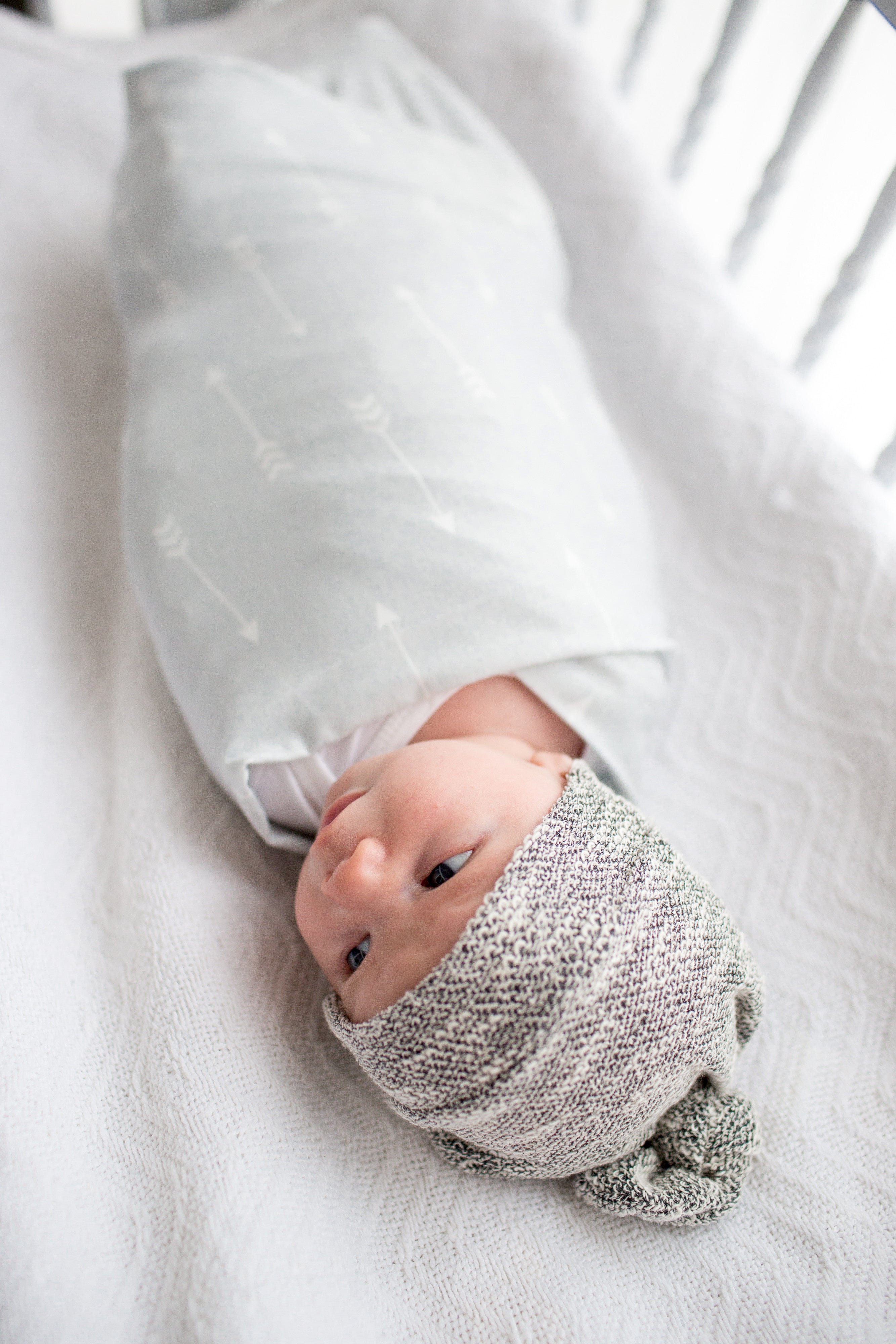 Knit Swaddle Blanket Summit & Copper Pearl