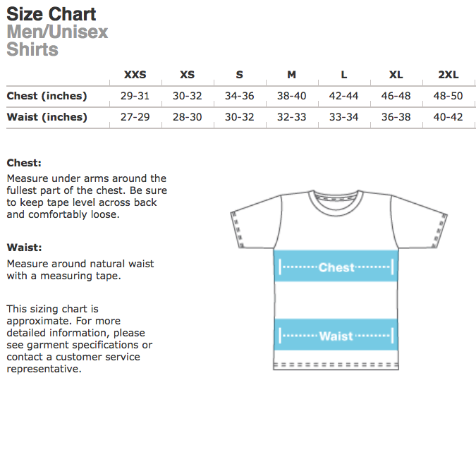 American Apparel Shirt Size Chart