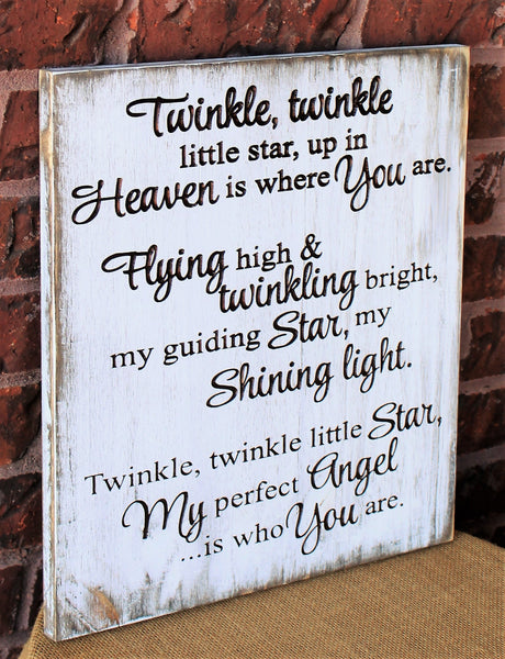 Twinkle, twinkle little star, up in heaven is where you are, Engraved ...