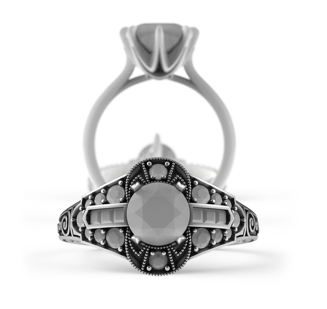 Custom Antique Engagement Ring Style | CADCAMNYC