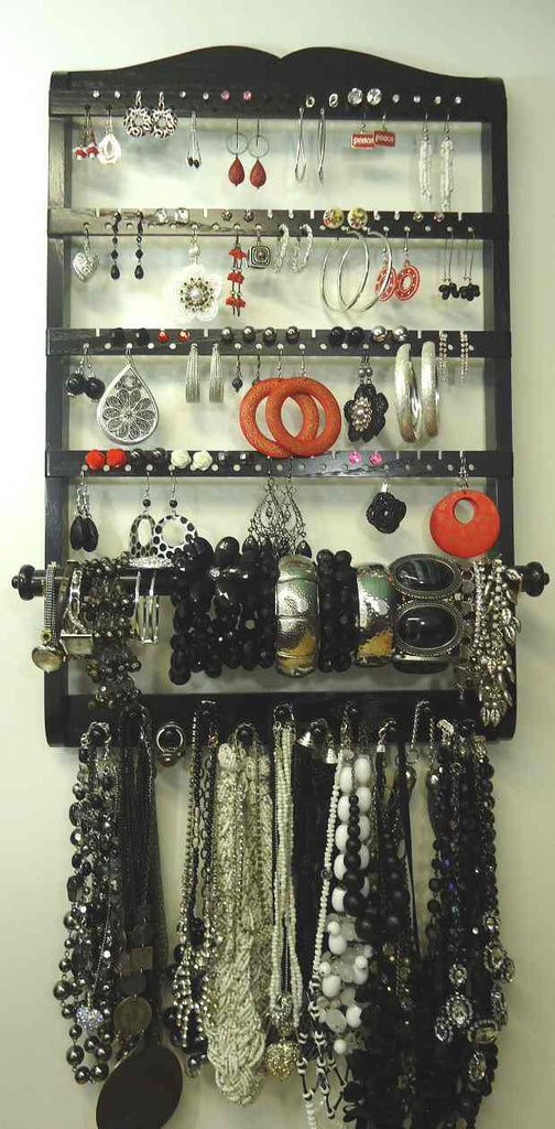 Single Bangle Jewelry Holder Organizer Ebony Black Oak – Jewelry