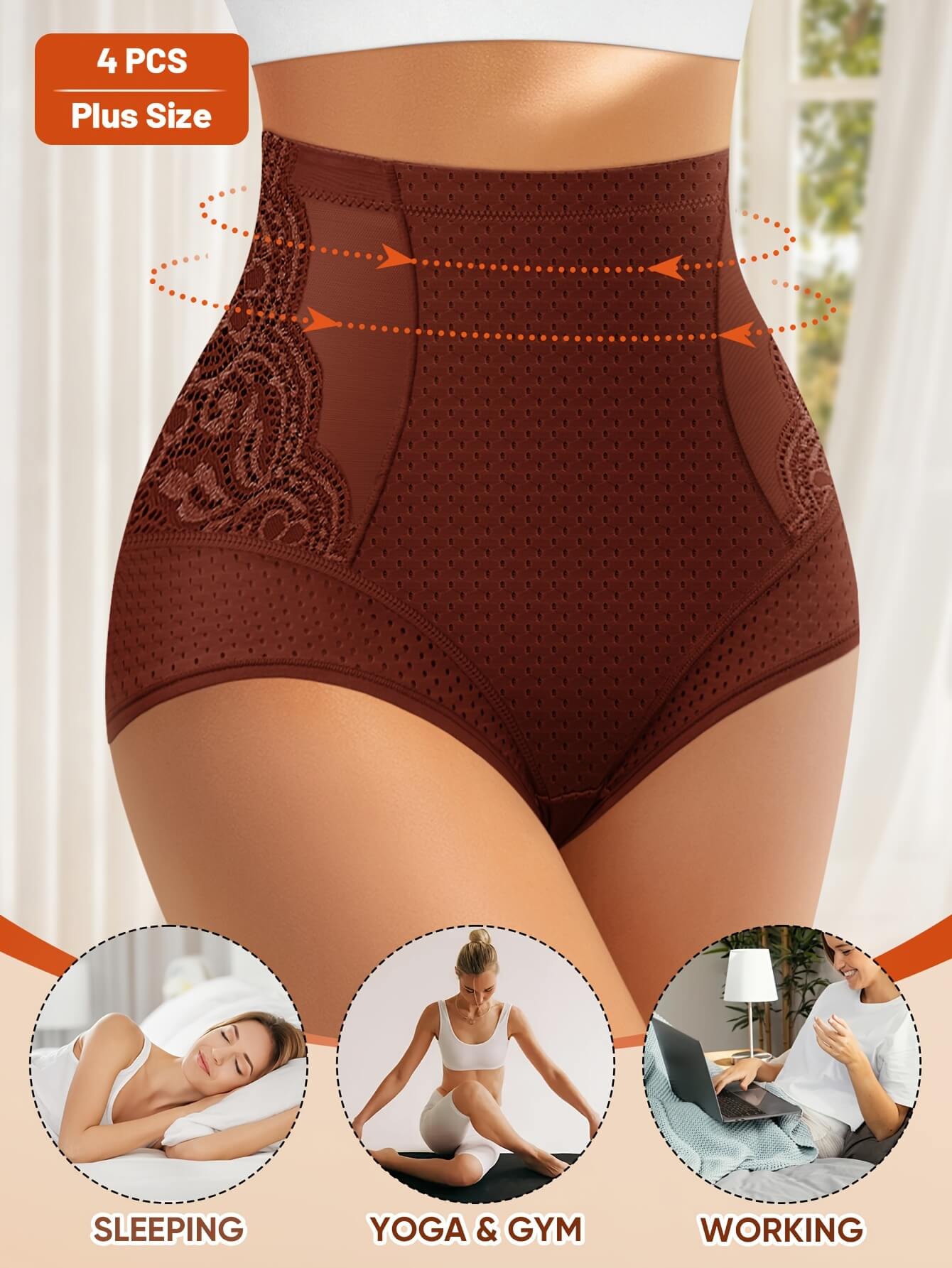 4 Pcs Set High Waist Tummy Control Panties sold by 100 Spartans