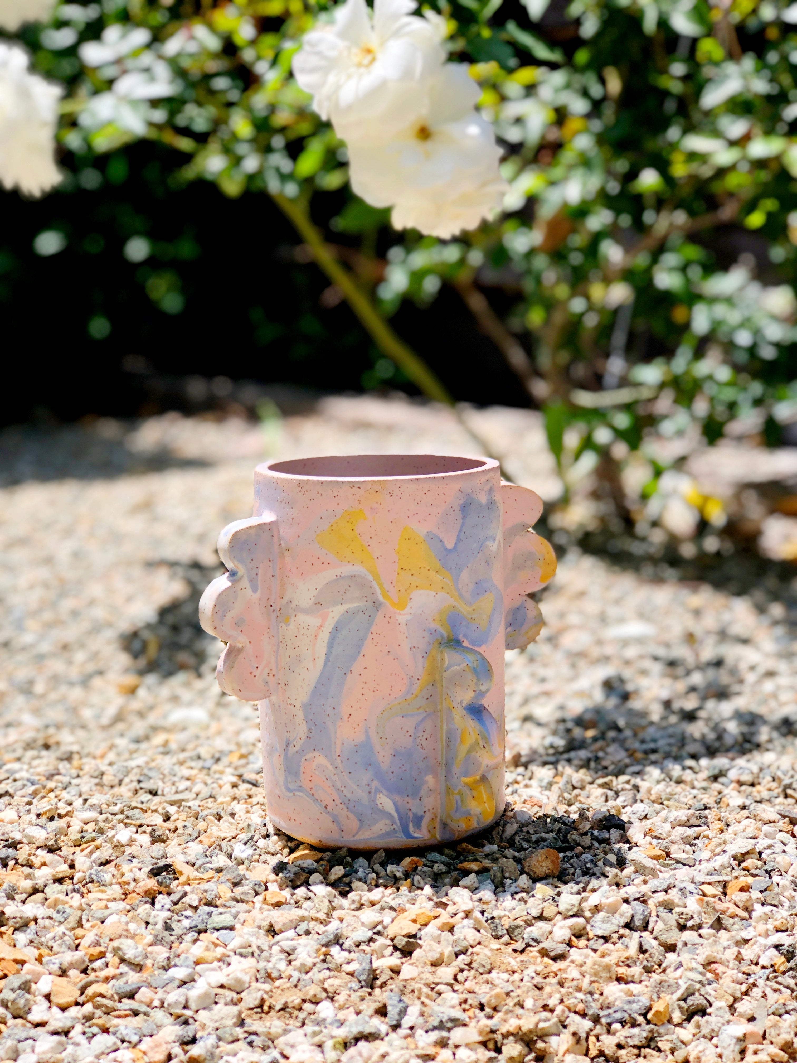 Rainbow Marbled Cactus Planter /Vase