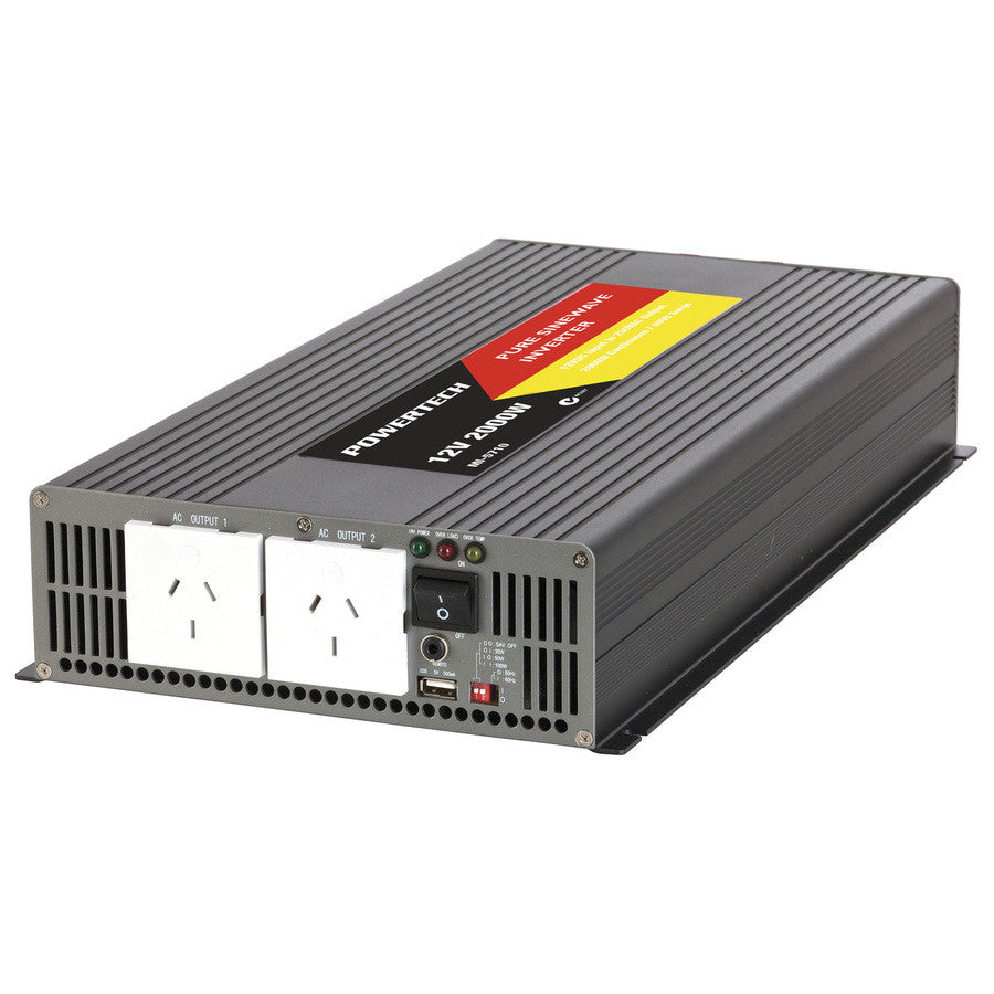 Powertech Power Inverter 12v 2000w Pure Sine Wave