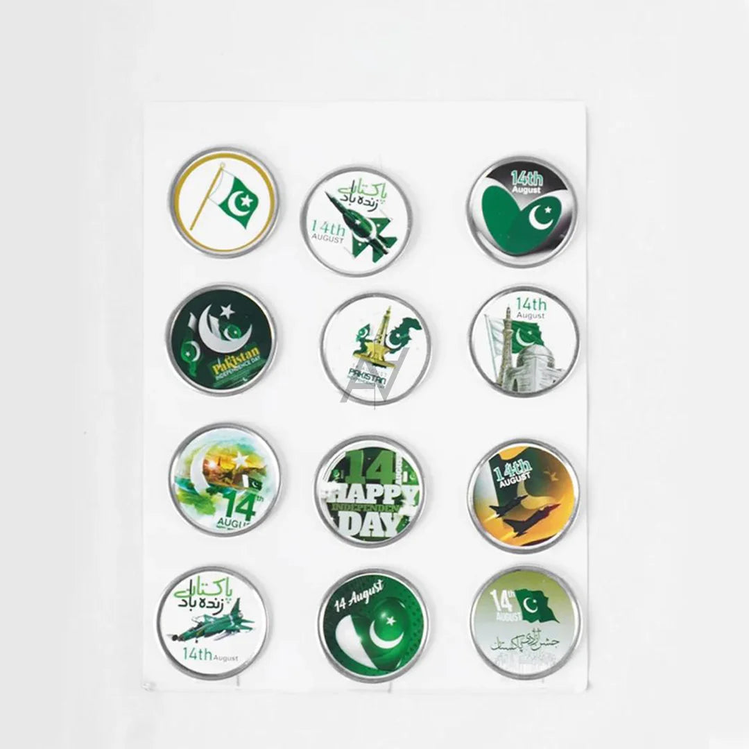 14th August Badges 12 pcs