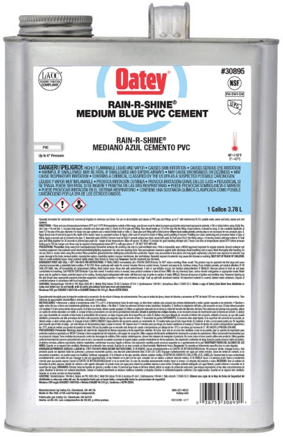 Oatey Rain-R-Shine 32-fl oz Blue PVC Cement in the Pipe Cements