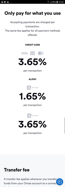 อัตราค่าบริการ Omise