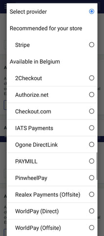 Shopify Payment Gateways เบลเยียม