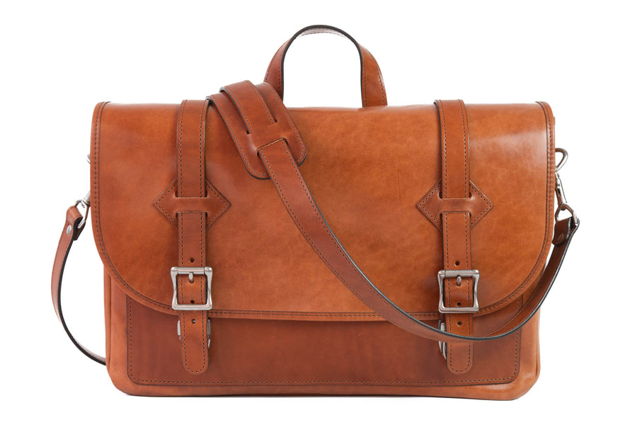 mens brown leather messenger bag